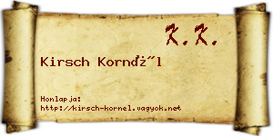 Kirsch Kornél névjegykártya